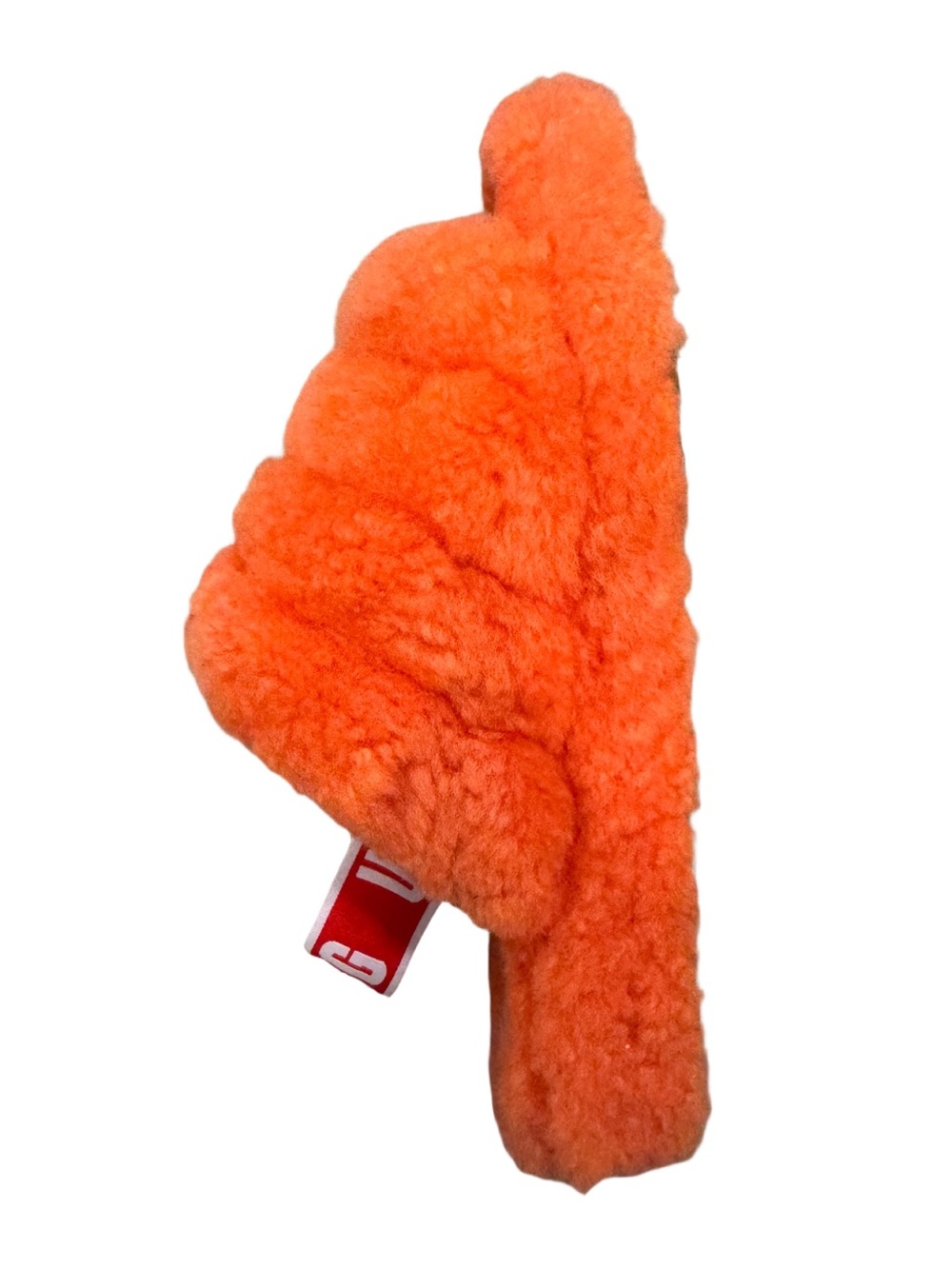 UGG Fluff Slide Mule in Bright Orange Shearling - Picture 3 of 10